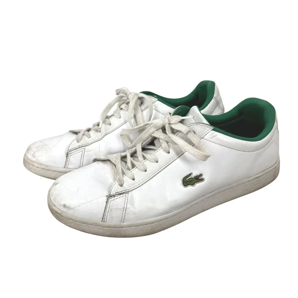 Lacoste Hydez 119 1 P SMA White Green Leather Sneakers Mens 9 737SMA0052082